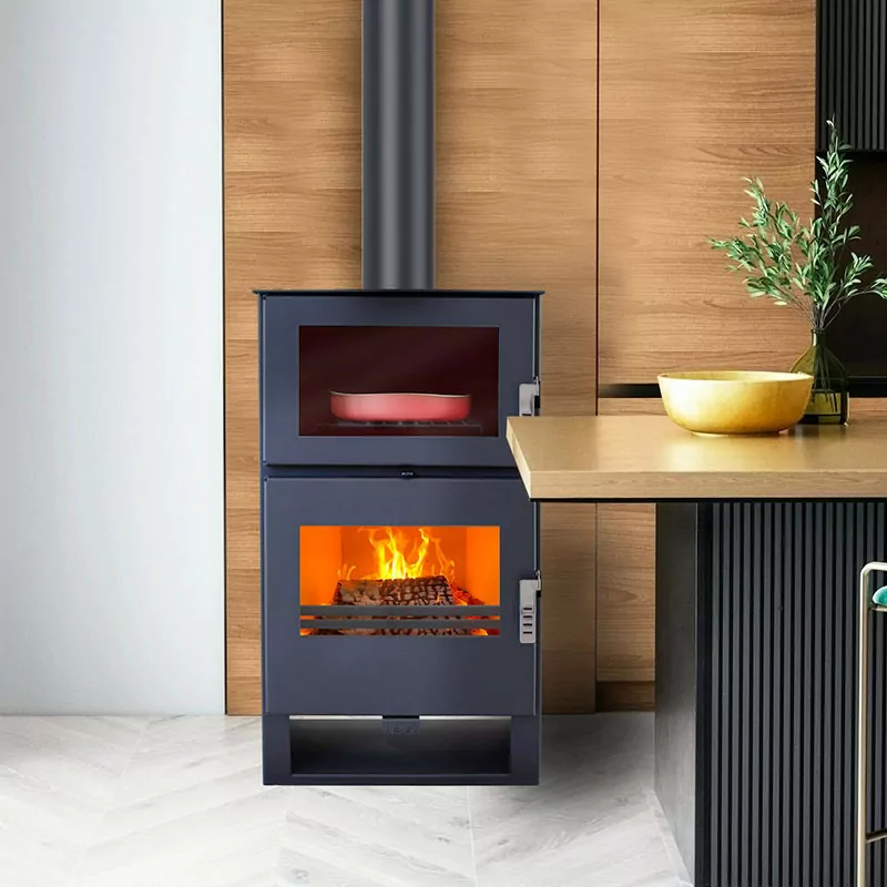 Poêle à bois avec four Carrio Inox - 9 Kw – Image 2