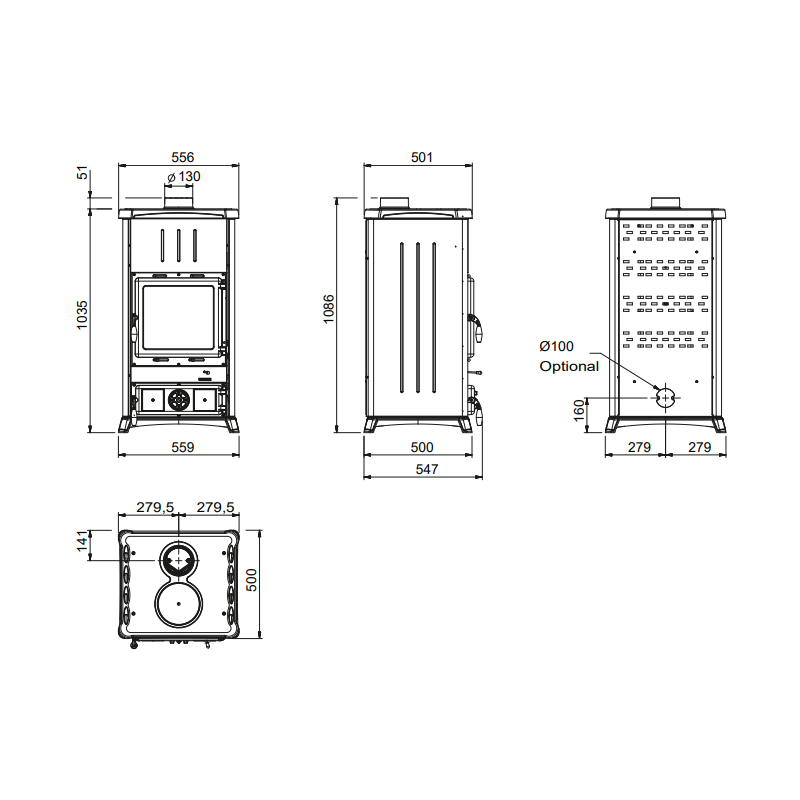 Poêle à bois Fedora - 9 Kw – Image 3