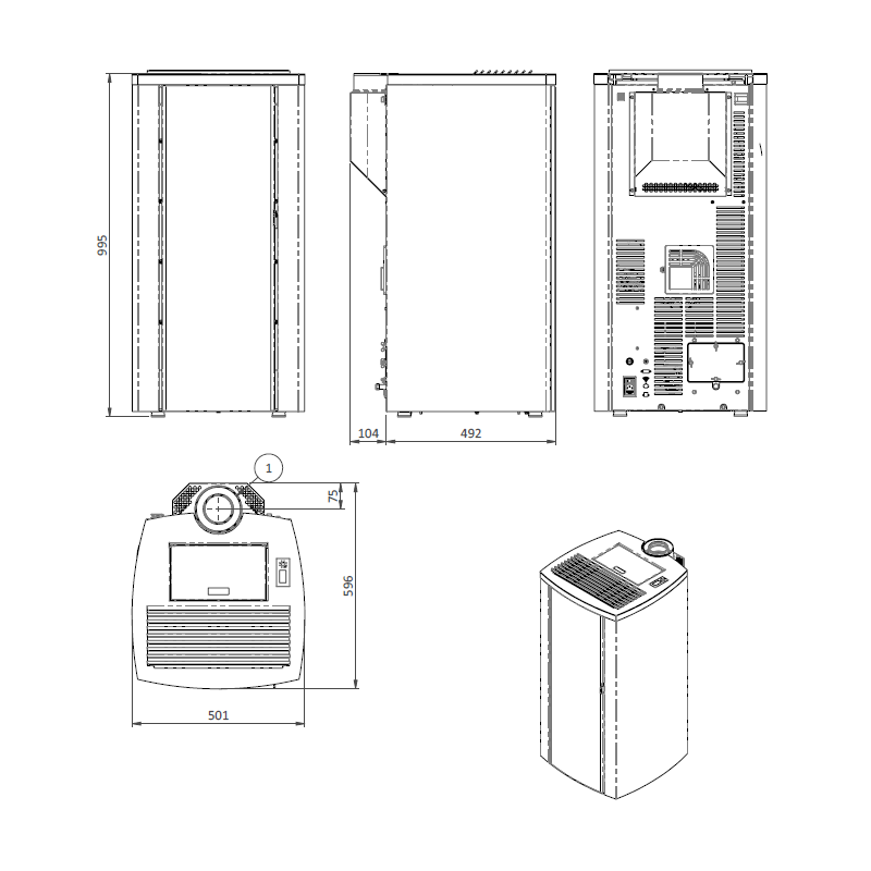 Poêle à granulés étanche (sortie dessus concentrique) Cristallo Silenzio Up - 9,2 Kw – Image 5